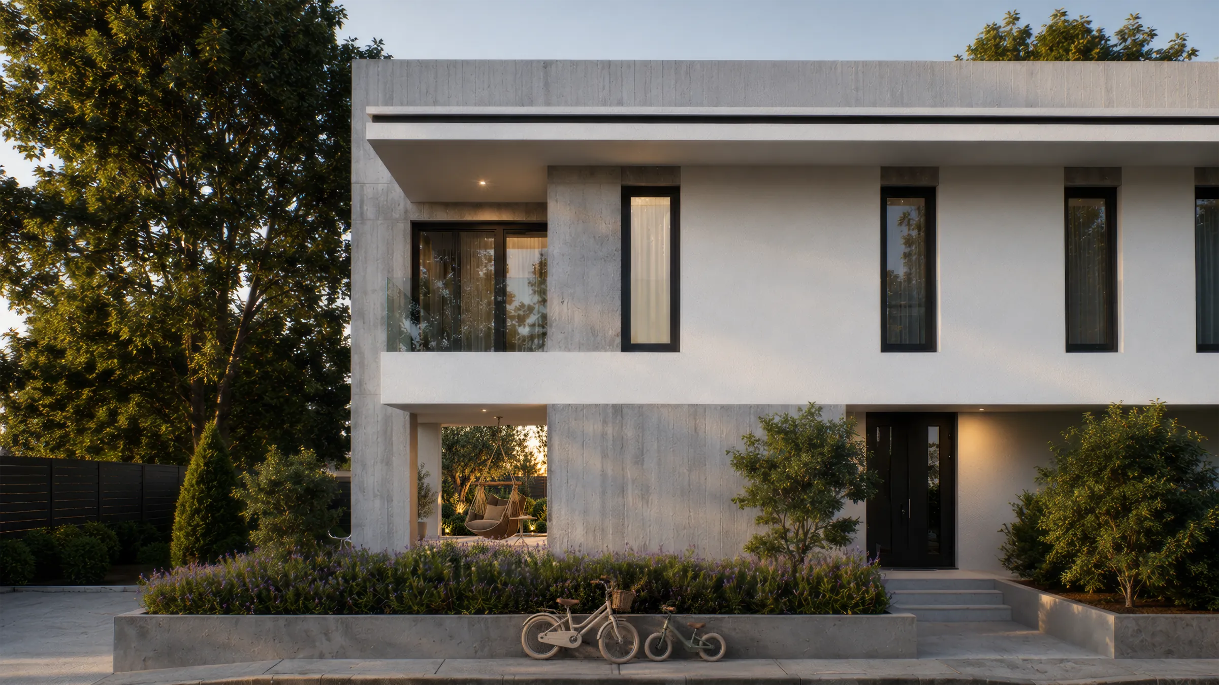 Semi-detached villas front view, Compass on the Lake, Balotesti