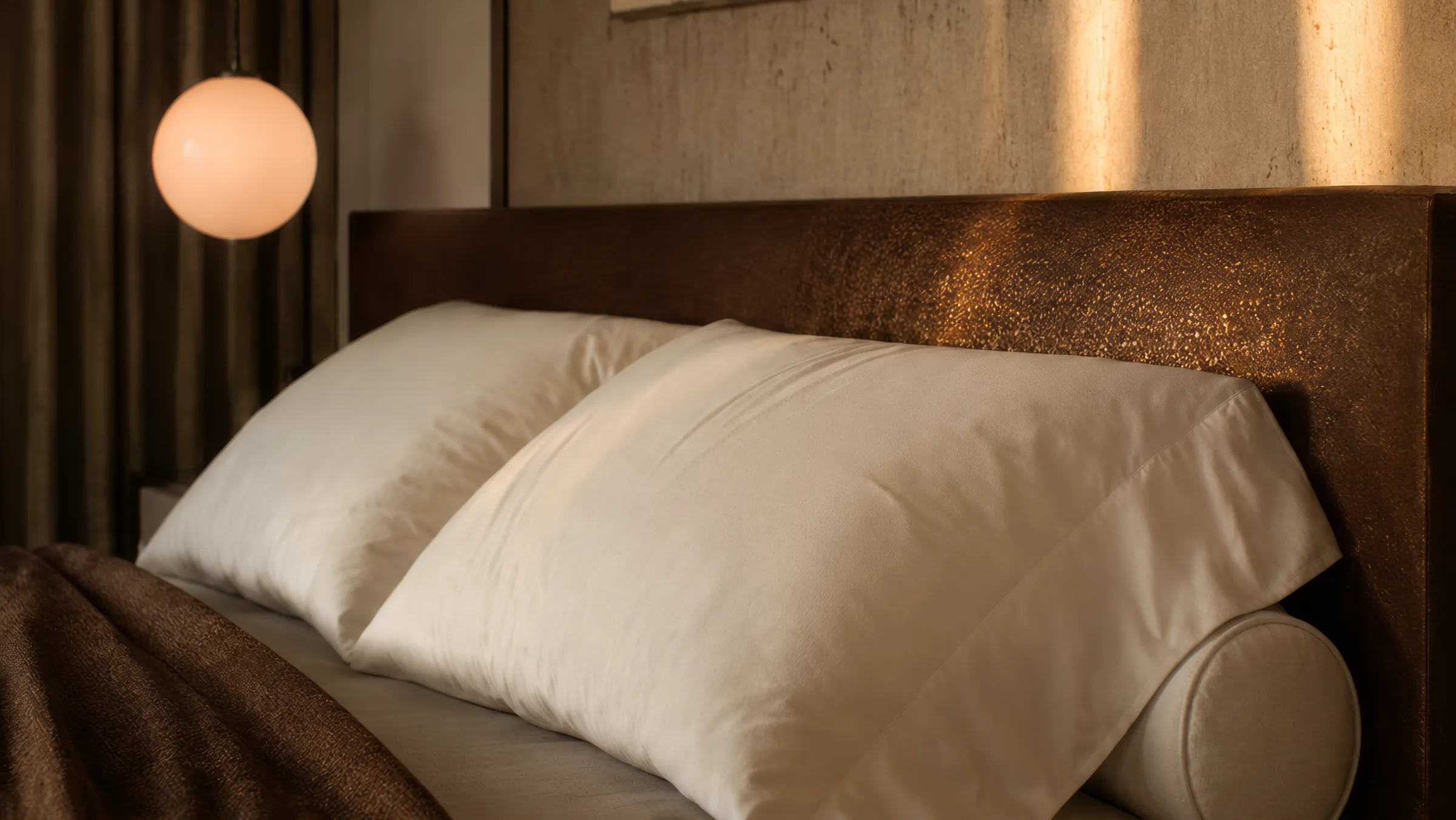 Bed detail in a Compass on the Lake villa bedroom