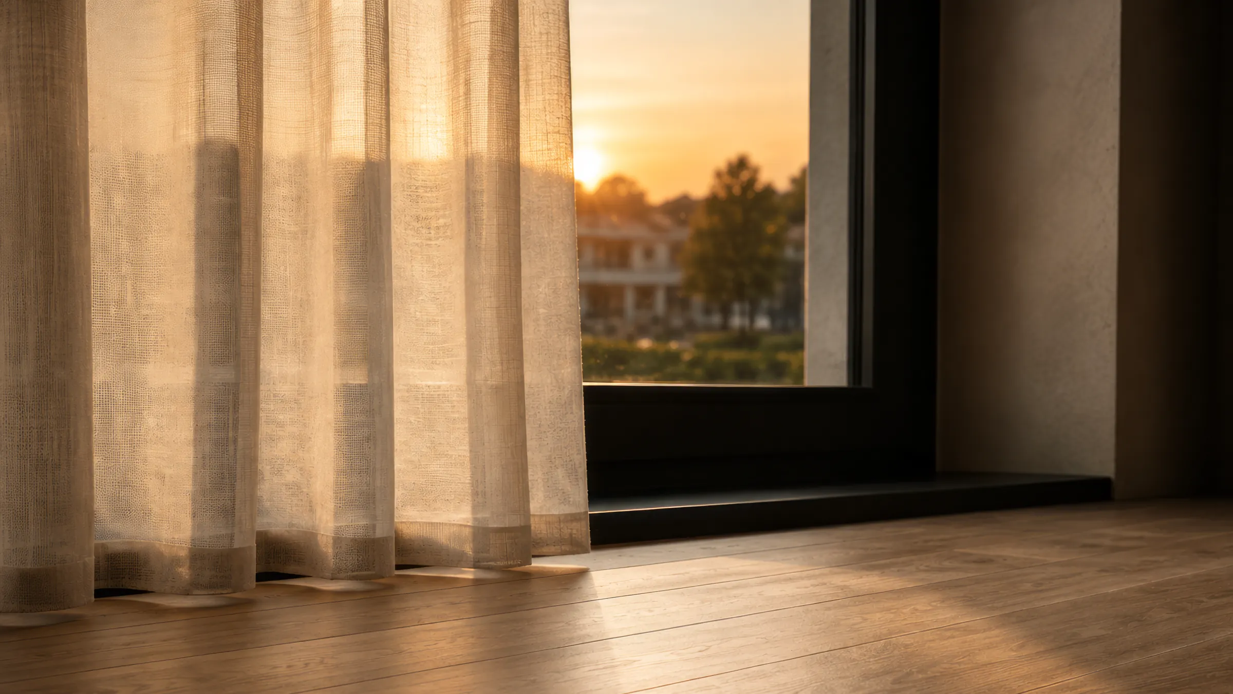 Bedroom window at sunset, Compass on the Lake villa