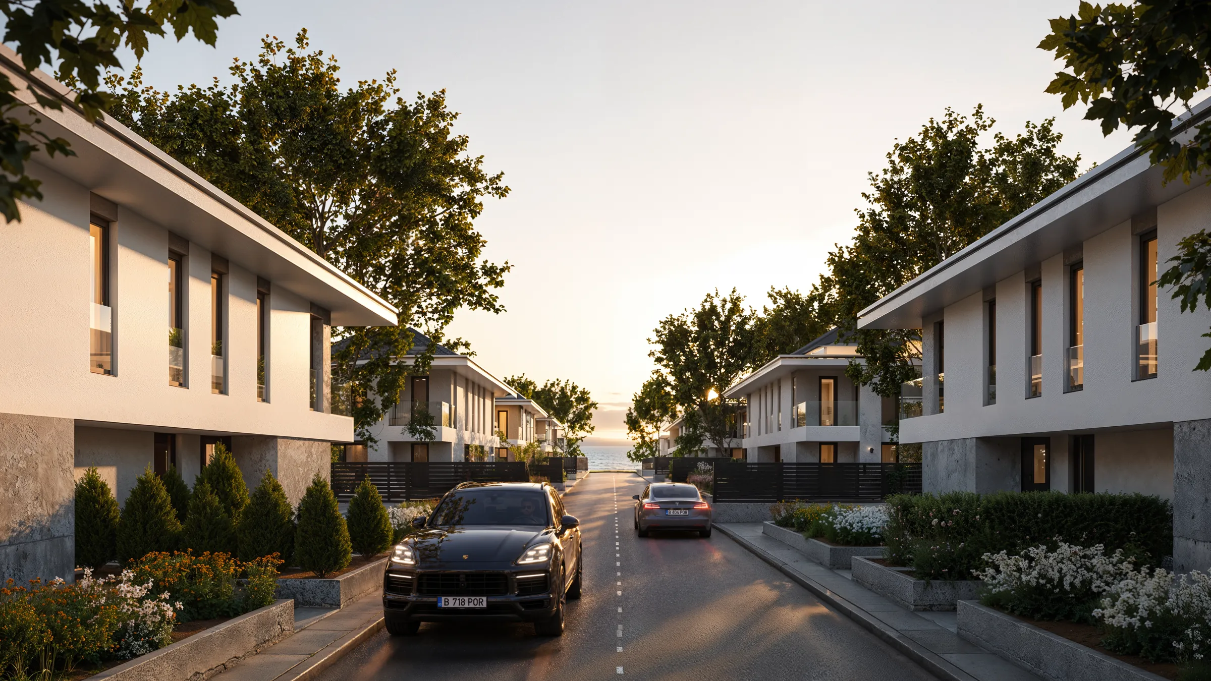Private street between the villas, Compass on the Lake